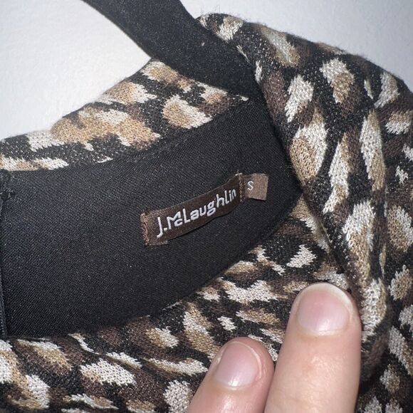 J. McLaughlin Women’s Sheila Dress Leopard Print 3/4 Sleeve Size Small - Picture 4 of 5
